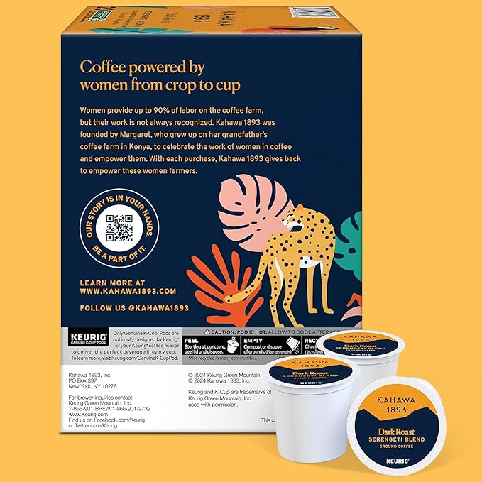 Kahawa 1893 Variety Pack Coffee K-Cup Pods - Safari &amp Serengeti Blend (40 Count) - As Seen on Shark Tank 2 Boxes Medium Roast + 2 Boxes Dark Roast Ethically &amp Sustainably Sourced