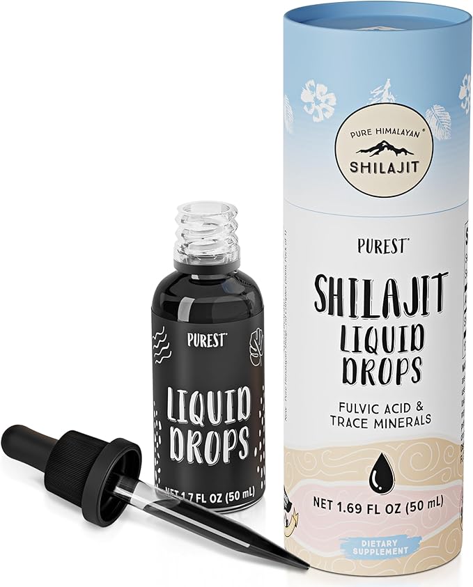Pure Himalayan Shilajit ® Liquid Drops - The Purest Form of Shilajit 99.9% Absorption for Immune Support Energy Boost Anti-Aging - Natural Trace Minerals &amp Fulvic Acid (50ml)
