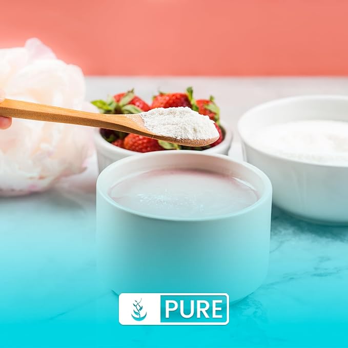 PURE ORIGINAL INGREDIENTS Marine Collagen Powder (1 lb) Natural &amp Unflavored Protein Peptides Resealable Bag (Pack of 2)