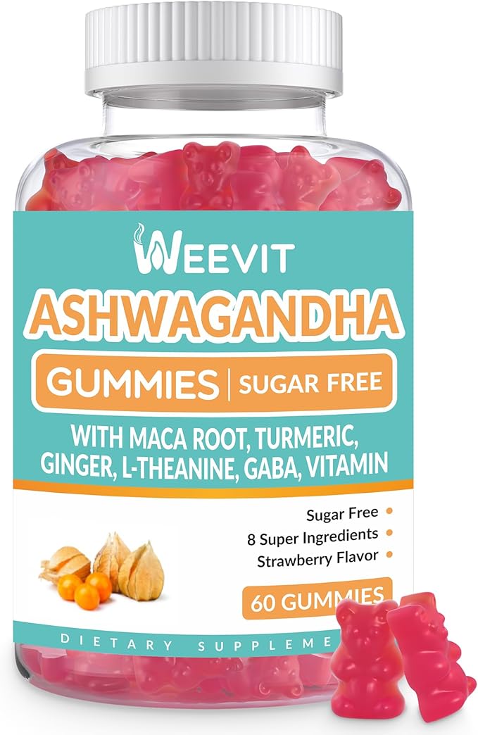 Ashwagandha Gummies Ashwagandha with L-Theanine Maca Root Vitamin D for Women &amp Men