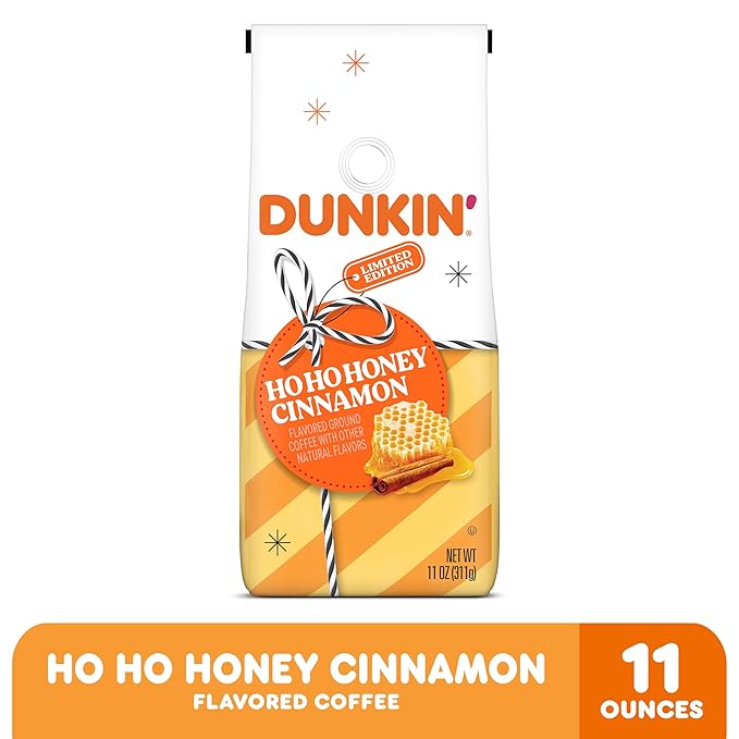 Dunkin' Ho Ho Honey Cinnamon Flavored Ground Coffee 11 ounce (Pack of 6)