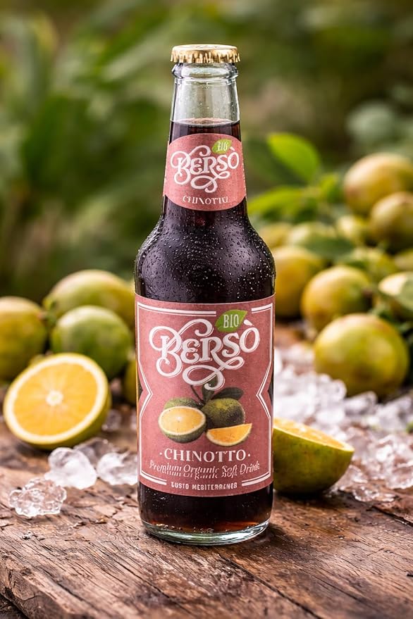 Berso Chinotto Italian Soda 12-Pack – Authentic Sparkling Bitter Orange Soft Drink – Classic Italian Citrus Beverage for Aperitivo Cocktails &amp Refreshing Moments – Imported Mediterranean Soda