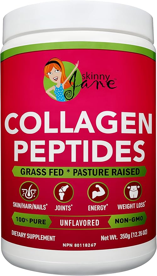 Skinny Jane Collagen Peptides Powder - Rejuvenates Skin - Healthy Hair and Nails -Supports Joints - Keto Friendly Zero Carbs - Unflavored - 35 Servings