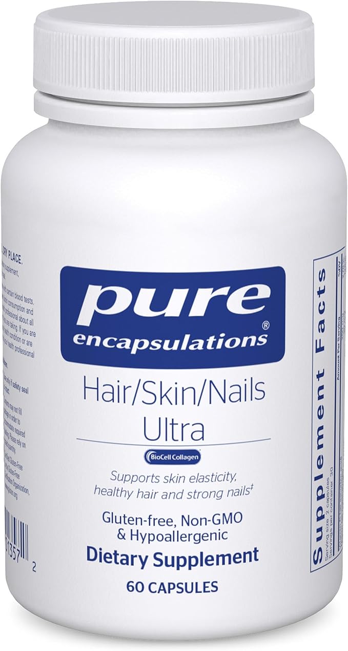 Pure Encapsulations Hair/Skin/Nails Ultra Advanced Beauty Supplement - Biotin &amp Collagen Supplement for Healthy Hair Strong Nails &amp Youthful Skin Support* - 60 Capsules