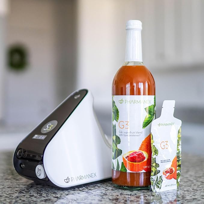 Nu Skin G3 Juice Bottles | Antioxidant Superfruit Juice Blend with Gac Pineapple &amp Lycium | Cold Pressed Fruit Juice Beverage | Daily Juice Drink | 25 fl oz | 4 Pack