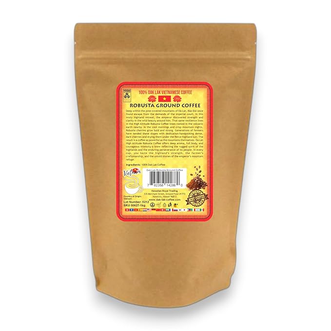 100% Dak Lak Vietnamese Coffee (Arabica Ground 1 Kilo Bag)