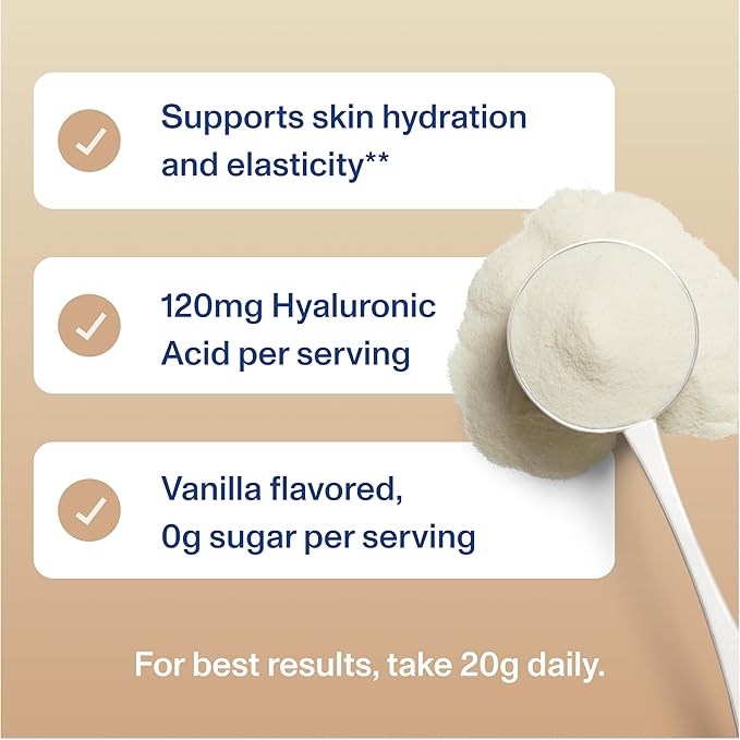 Vital Proteins Collagen Peptides Advanced Hydrolyzed Peptides with Hyaluronic Acid and Vitamin C - Vanilla Flavor Powder 21oz