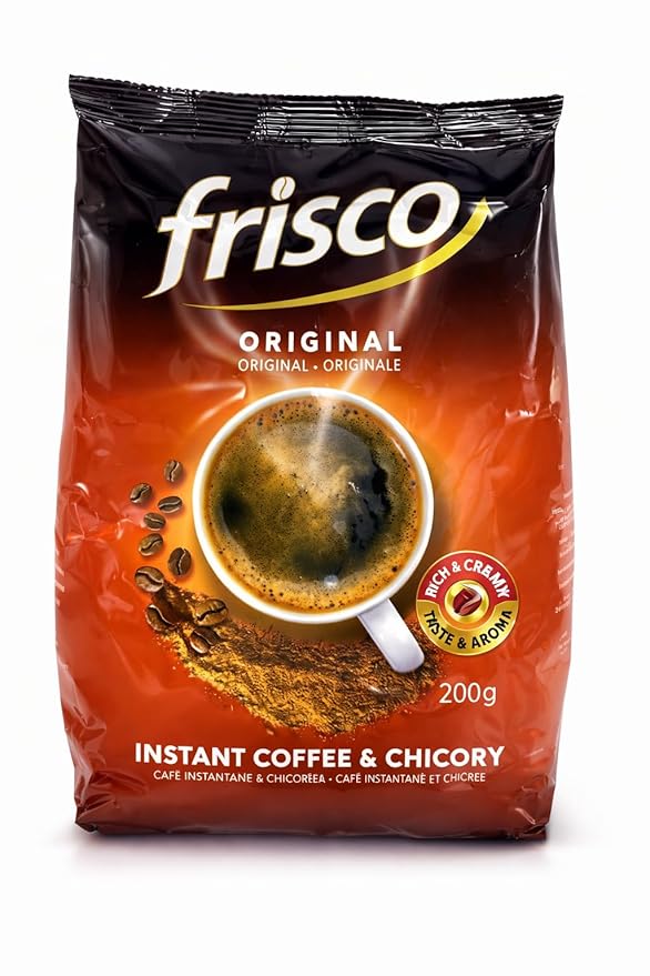 Original Instant Coffee &amp Chicory Blend 200g – Rich Aroma Smooth Bold Flavor Instant Coffee Powder Coffee Chicory Mix Easy Dissolve Granules for Hot or Iced Coffee Breakfast Coffee Beverage Pr