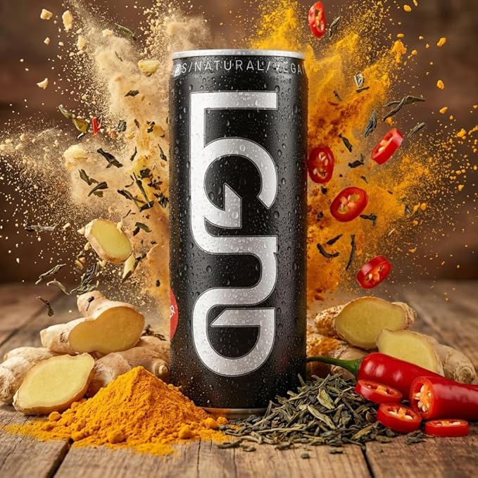LGND Original Smart Energy Drink | Nootropic + Prebiotic Formula for Focus Endurance &amp Gut Health | Clean Energy Low-Calorie No Crash | Spicy Ginger Flavor | 12-Pack