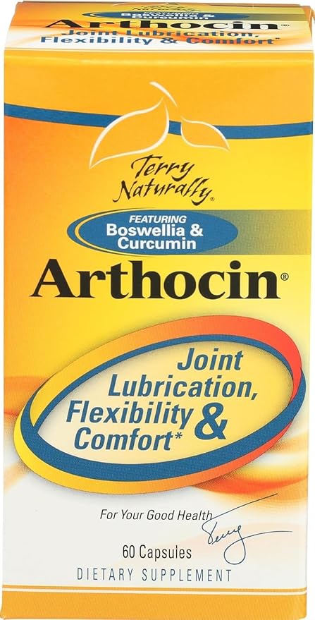 Terry Naturally Arthocin - Boswellia Serrata Capsules with Devil's Claw &amp Curcumin - Supplement to Support Joint &amp Spine Health - Herbal Supplement Aids Comfort &amp Absorption - 60 Capsules