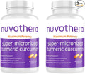 Nuvothera Super-Micronized Turmeric Curcumin Capsules 2-Month Supply Rapid Absorption Whole Root Non-GMO Skin Gut Health &amp Antioxidants(120 Capsules)