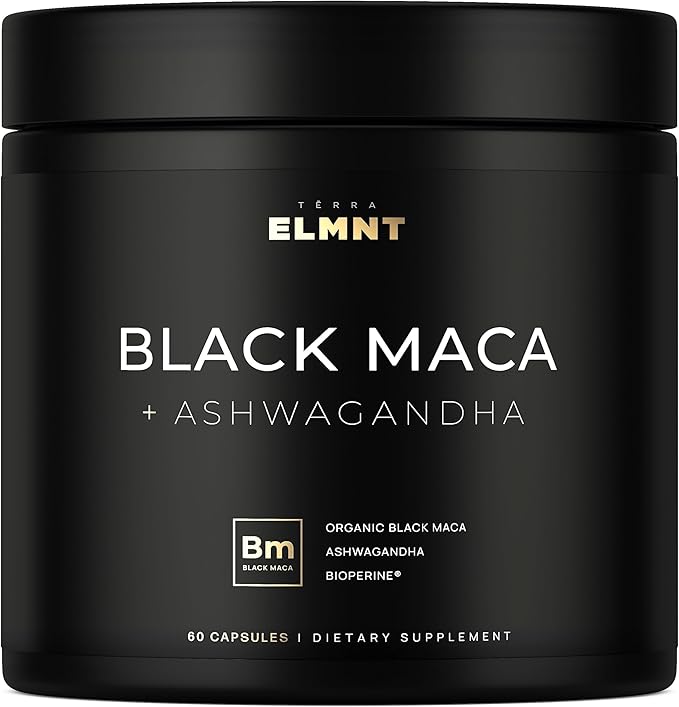 40000mg 40x Strength Organic Black Maca Root w. Ashwagandha - #1 Highest Potency Black Maca Root Capsules for Men Supplement 40:1 Extract - 100% Pure Maca Peruana Maca Powder Pills Gelatinized