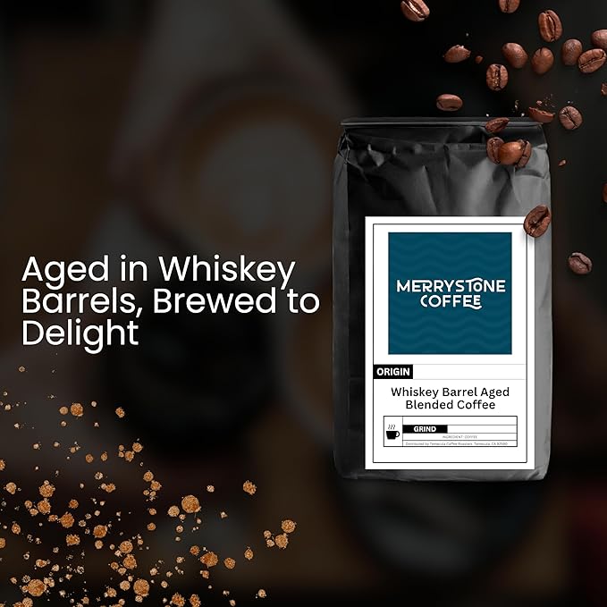 Merrystone Whiskey Barrel Aged Coffee Bourbon Infused Guatemalan Medium Roast 5 Lb Standard Grind
