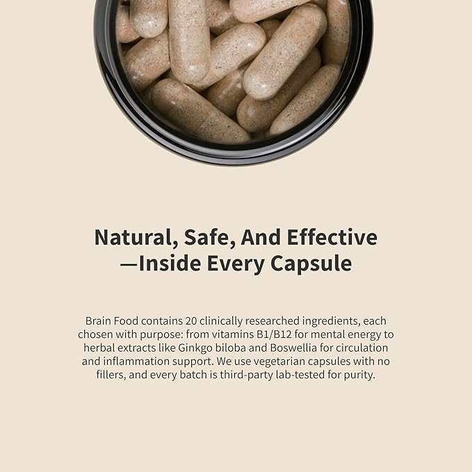 Snap Supplements Brain Booster Nootropics Supplement for Memory Focus &amp Clarity Bacopa Extract Ginkgo Biloba 60 Capsules