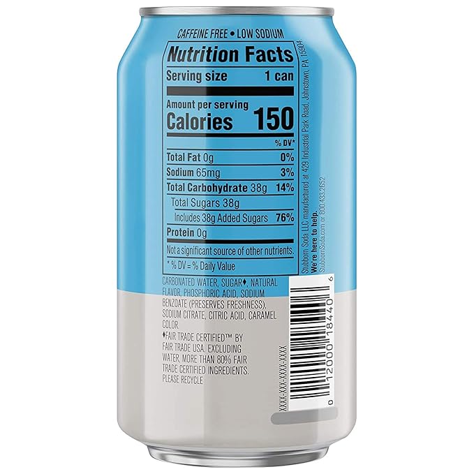 STUBBORN SODA Agave Vanilla Cream Soda 12oz Cans 12 Fl Oz (Two Pack of 12)