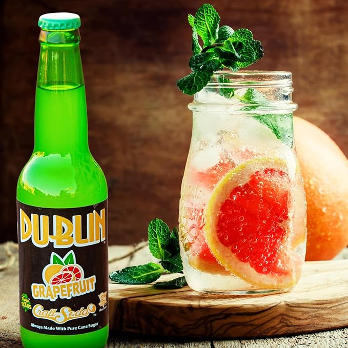 Dublin Bottling Works Craft Soda Pure Cane Sugar Made in Texas – Assorted 12-Pack – Premium Small-Batch Soda Gluten-Free Retro Artisanal Beverages (12 Pack Grapefruit)