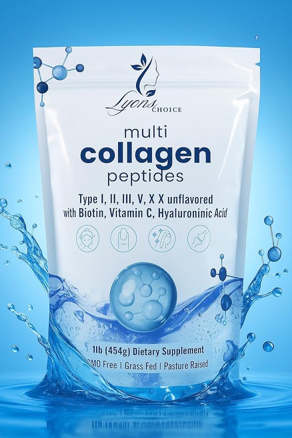 Premium Multi Collagen Peptides Powder – Hydrolysed Type I II III V X | Unflavoured High Absorption | Supports Skin Hair Nails Joints &amp Gut Health | Keto Paleo Non-GMO (1 lb.)