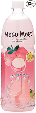 Mogu Mogu Lychee Juice with 25% Nata De Coco 33.8 Fl Oz (Pack of 12)