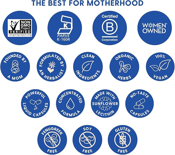 Motherlove More Milk Moringa (60 Liquid caps) Moringa-Based Lactation Supplement to Support Breast Milk Supply—Non-GMO Organic Herbs Vegan Kosher