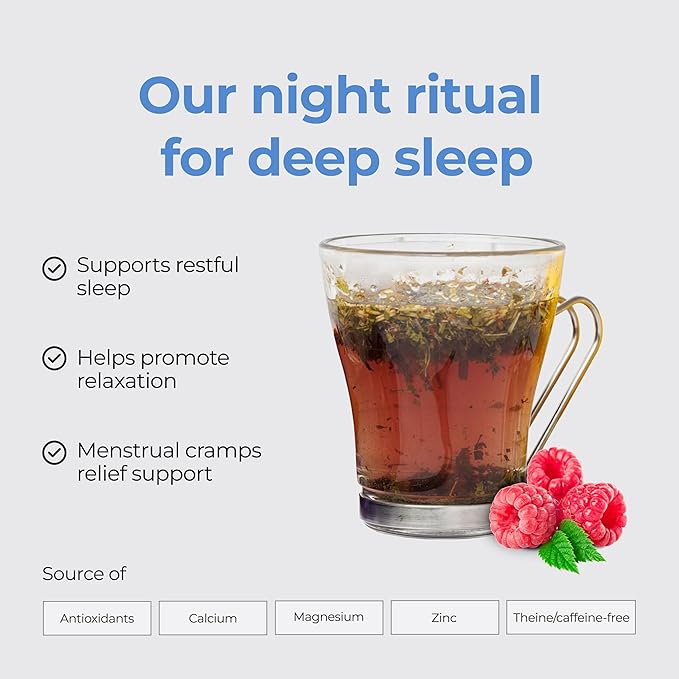 Michelle Peiret Sweet Dreams Sleep Tea Sleepy Blend Natural Bedtime Tea for Restful Nights Raspberry Flavored 15 Servings
