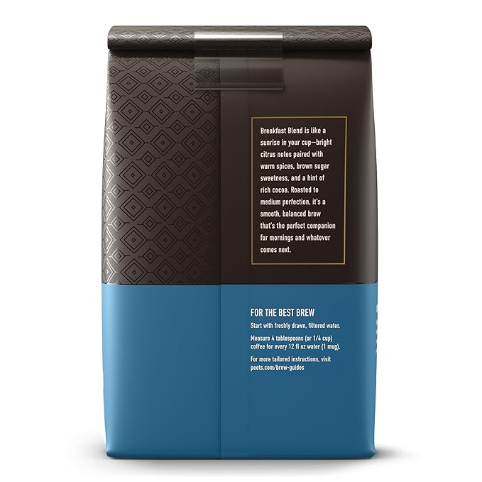 Peet's Coffee Medium Roast Ground Coffee 100% Arabica Coffee - Breakfast Blend 28 Ounce Bag