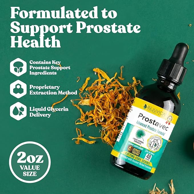 Prostavec Advanced Prostate Support Supplement - Liquid Formula for Faster Absorption with Pygeum Saw Palmetto Stinging Nettle + Turmeric &amp Damiana - Vegan Non-GMO - 2 fl oz
