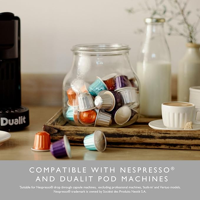 Dualit Original Line Compatible* Intense Recyclable Aluminium Coffee Capsules | 120 Pack - 12 X 10 Pk - 120 Servings of Premium Eco Friendly Coffee Pods - 100% Recyclable Original Line Compatible* Cap