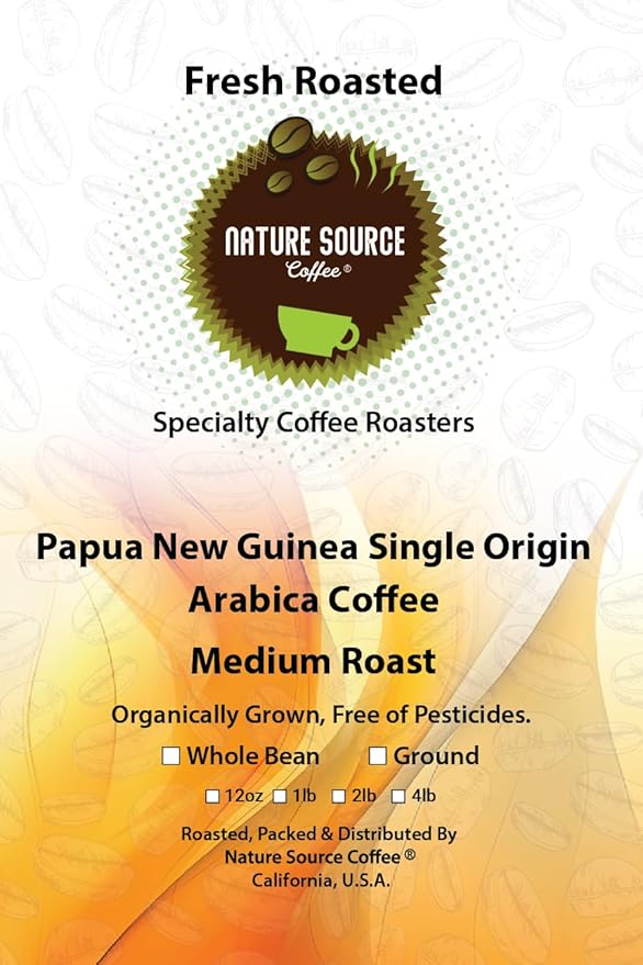 Papua New Guinea Single Origin Arabica Coffee Medium Roast 12oz Ground 1-Pack