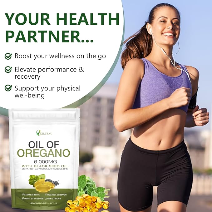 Oil of Oregano with Black Seed Oil6000mg Oregano Oil CapsulesNon-GMOGluten FreeAntioxidant &amp Immune Support - 3rd Party Lab TestGMP Certification (1)