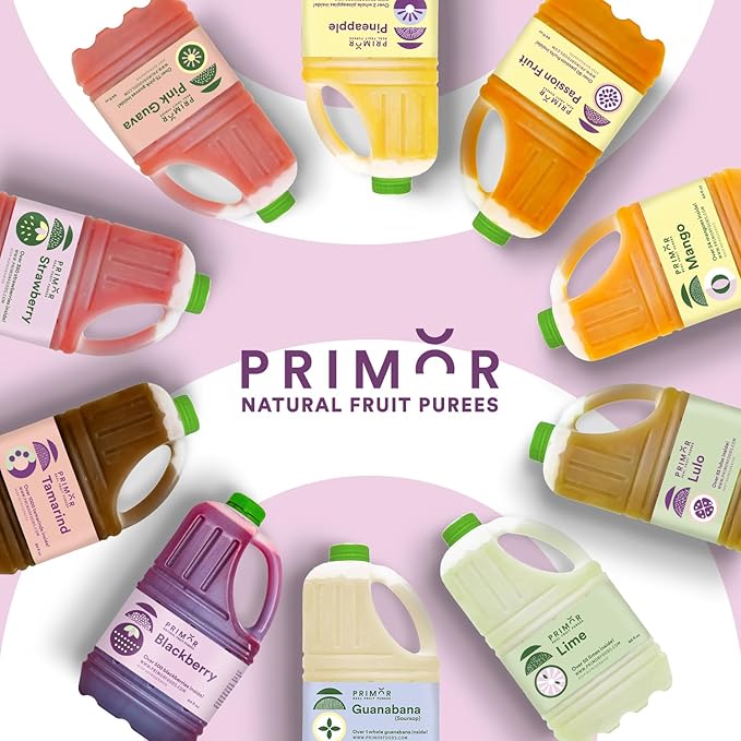 Primor Fruit Purees | Made with Real Fruit | Countless Applications: Juices Smoothies Cocktails Desserts and More - Guanabana