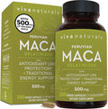 Viva Naturals Peruvian Maca Root Supplement for Women &amp Men 500mg - Traditionally Used for Energy Stamina &amp Endurance - 250 Yellow Maca Root Powder Capsules Gelatinized for Easier Digestion