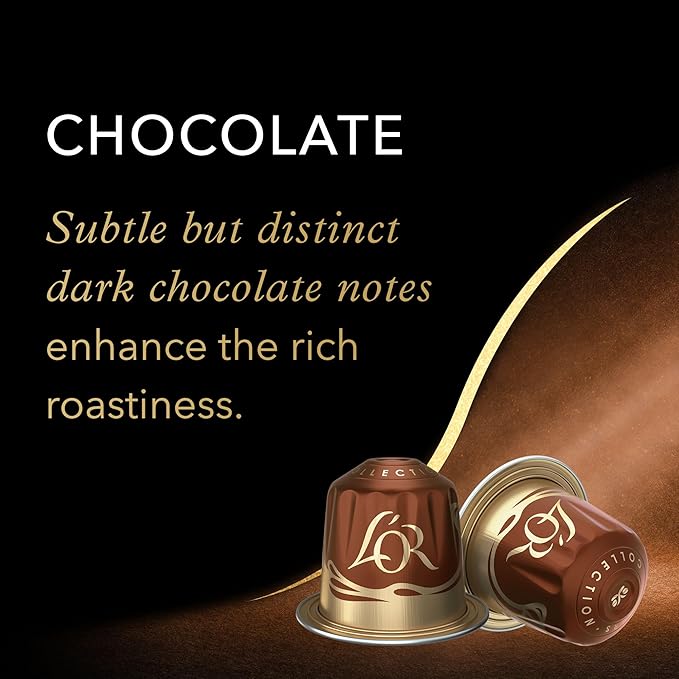 L'OR Espresso Capsules 30 Count Chocolate Single-Serve Aluminum Coffee Capsules Compatible with the L'OR BARISTA System &amp *Nespresso Original Machines