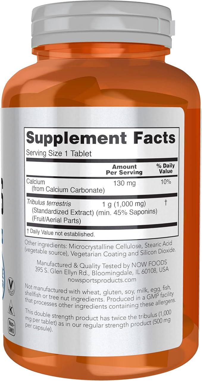 NOW Foods Tribulus 1000mg 45% 180 Tablets 2 Pack