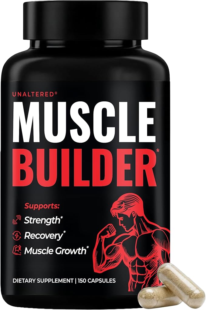 UNALTERED Anabolic Muscle Builder for Men - Growth Size Strength - Natural Muscle Building Supplement &amp Energy Booster - Tribulus Terrestris Ginseng Vitamin D3 Ashwagandha - 150 Capsules