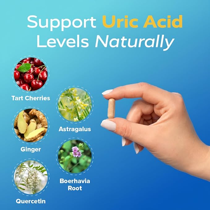 Redd Remedies Gouch! | Supplement for Joints Uric Acid Levels and Healthy Kidney Function | Tart Cherry Ginger Quercetin &amp More | 60 Vegan Capsules