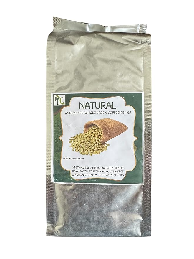 Natural Vietnamese Altura Robusta Green Coffee Beans Unroasted Whole Beans Raw Gluten Free 2 Pounds