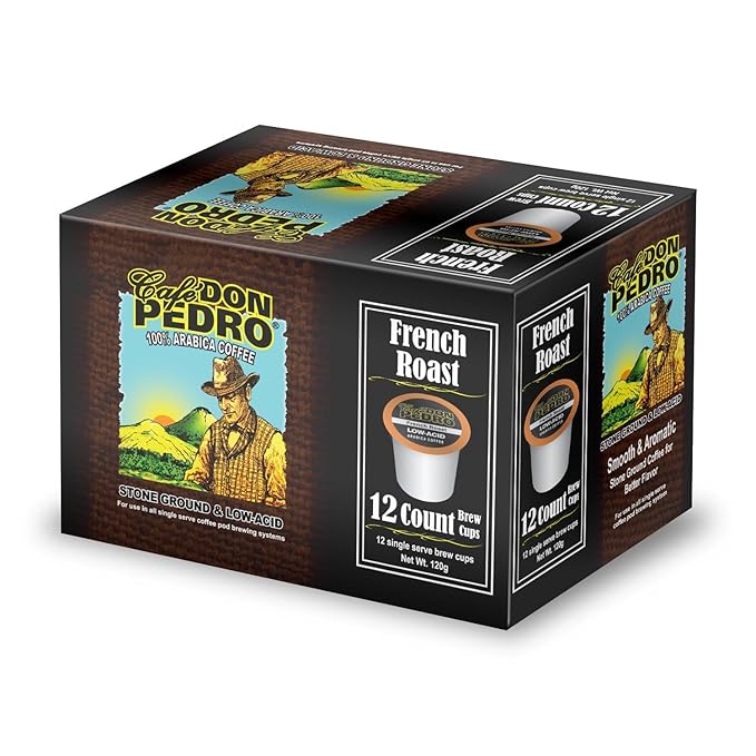 Cafe Don Pedro Variety Pack Arabica Low Acid Coffee Pods - Compatible with Keurig K-cup Coffee Maker 6 different flavors 100% Arabica Battles Heartburn Acidic Reflux 72 Coffee K Cups
