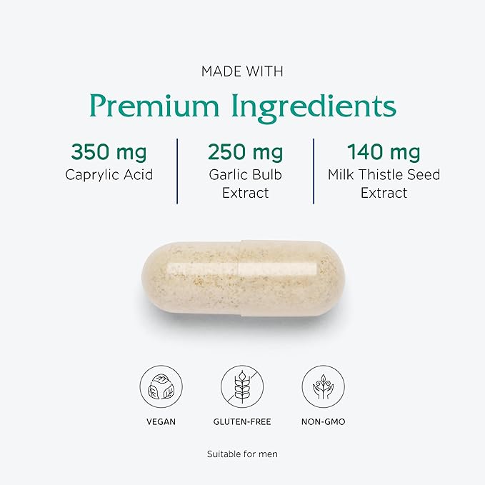 Vitanica Candidastat Yeast Balance Supplement and Support Vegan 120 Capsules