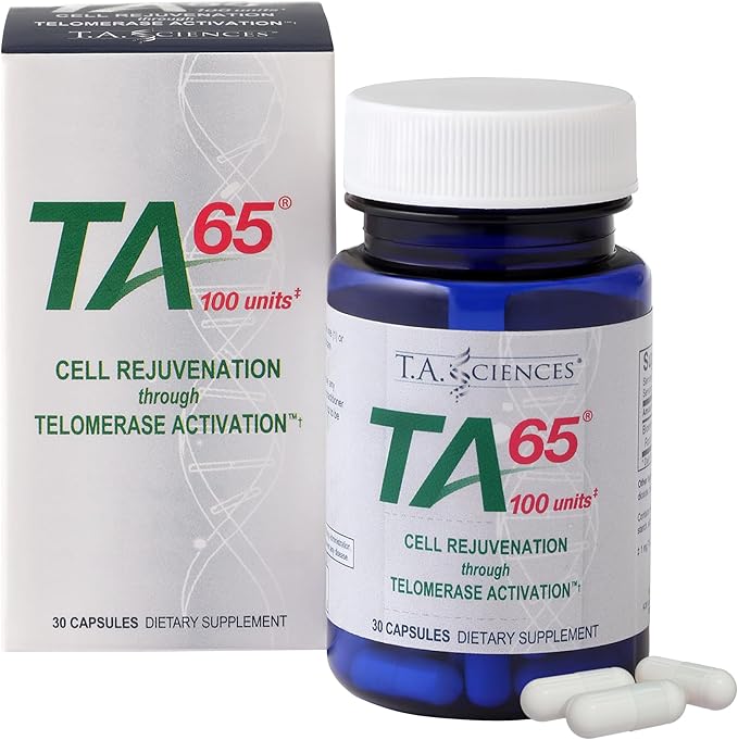 T.A. Sciences Telomerase Activation Supplement - 100 Units TA 65 MD 30 Capsules