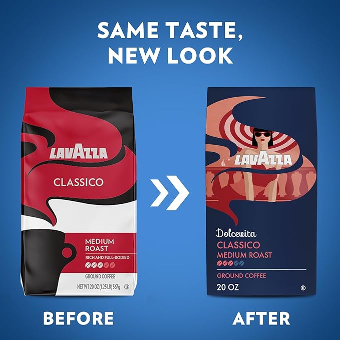 Lavazza Classico Ground Coffee Blend Medium Roast Authentic Italian Blended And Roasted in Italy Non GMO Value Pack A Full bodied with rich flavor and notes of dried fruit 20 Ounce (Pack of 2)