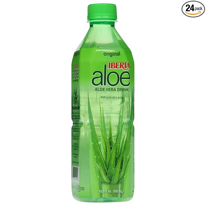 Iberia Aloe Vera Drink with Aloe Vera Pulp Original 16.9 fl oz (Pack of 24)