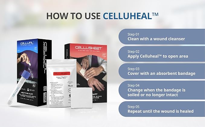 Cellufil Collagen Particles for Advanced Wound Care - Box of 5 Vials - 100% Non-Hydrolyzed Bovine Collagen for Tissue Regeneration First Aid &amp Minor Bleeding