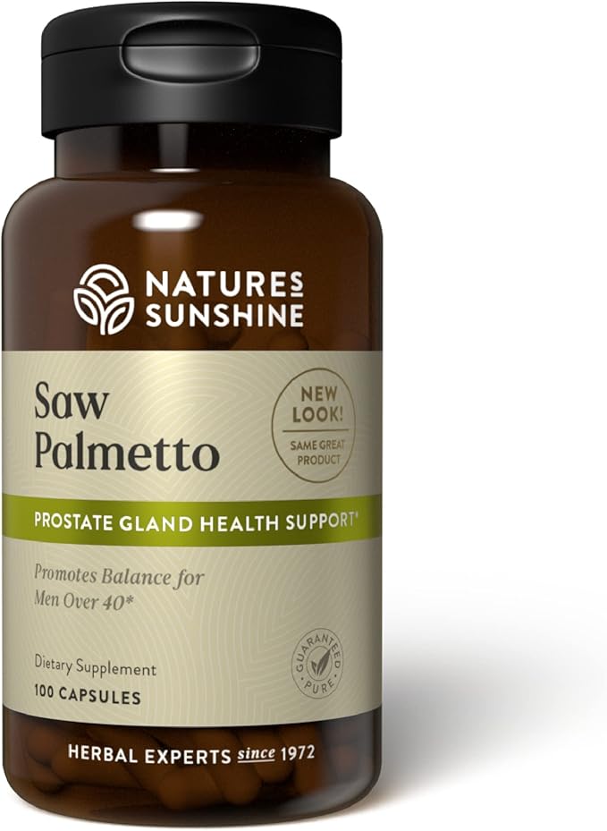 Nature's Sunshine Saw Palmetto 100 Capsules Kosher | Naturally Helps Improve Prostate Health and Helps Balance Hormones for Adult Men and Women