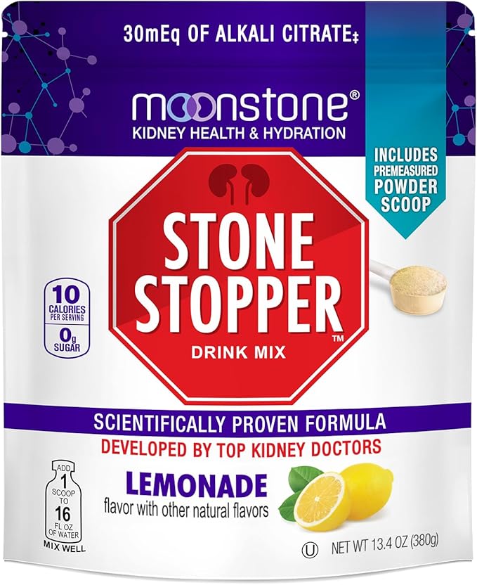 Stone Stopper Drink Mix Lemonade Kidney Stone Prevention Calcium Oxalate Protector Alkali Citrate Support Developed by Urologists to Improve Hydration and Support Kidney Health 30 Day Supply