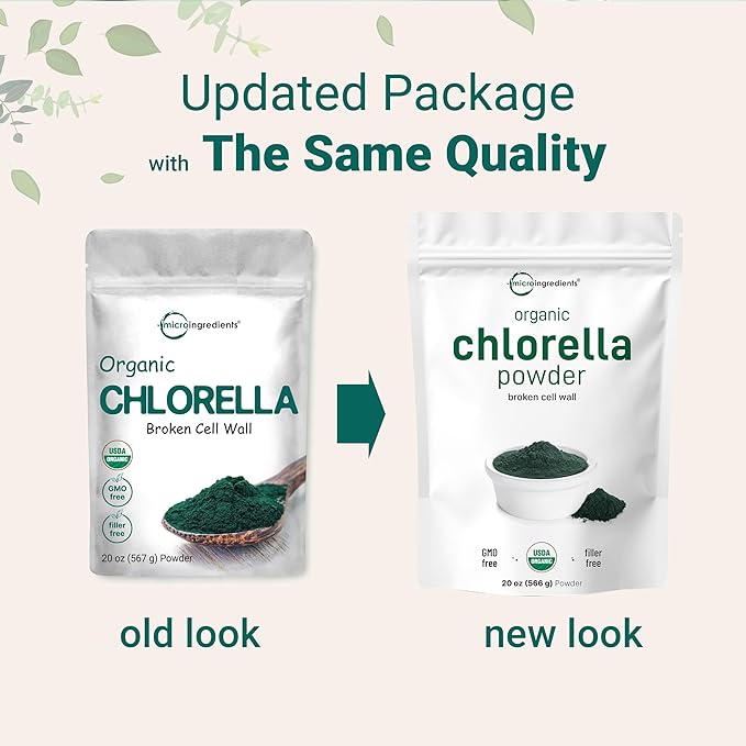 Micro Ingredients Organic Chlorella Powder 20 Ounces | Broken Cell Wall for Complete Absorption | Raw Superfood Supplement Rich in Protein &amp Vitamins | Non-GMO Vegan Non-Irradiated