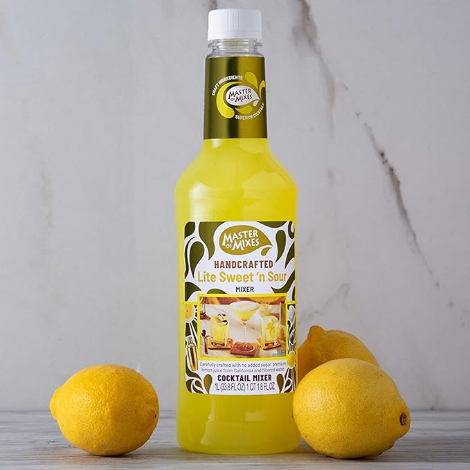 Master of Mixes Sweet N' Sour Lite Drink Mix Ready To Use 1.75 Liter Bottle (59.2 Fl Oz) Pack of 3