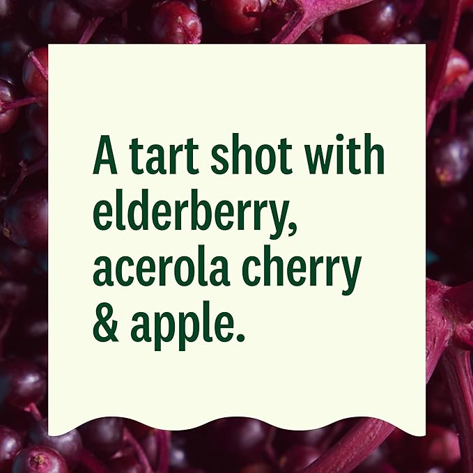 Suja Organic Immunity Elderberry Shot (60 Pack) with Turmeric and Ginger | Immunity Boost &amp Support | Functional Shots | Cold-Pressed Juice with Live Probiotics | Plant-Based &amp Gluten-Free