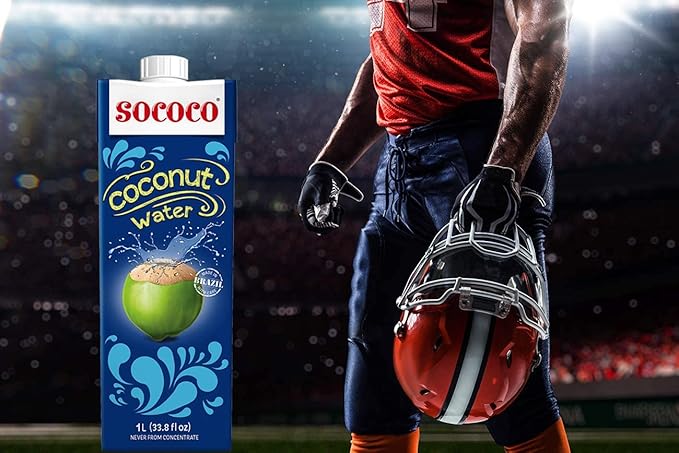 SOCOCO 100% Pure Coconut Water | Natural Electrolytes | Vital Nutrients | Refreshing 33.8 Oz (Pack of 6)