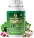 Oil of Oregano with Black Seed Oil - Oregano Oil Capsules Organic | Moringa Garlic Olive Elderberry Echinacea Fennel - 95% High Carvacrol Oregano Support Immune Digestive | 150 Capsules Non-GMO