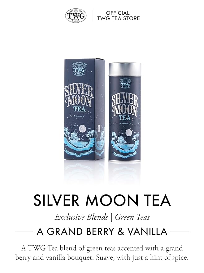 TWG Tea | Silver Moon Tea | Green Tea | Grand Berry &amp Vanilla | Haute Couture Tin 100g | Gift Set
